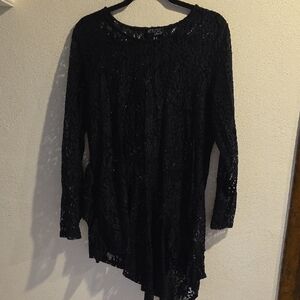 Attitudes By Renee Black Lace Tunic